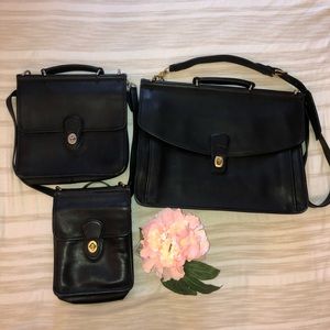 Vintage Black Coach Crossbody Set